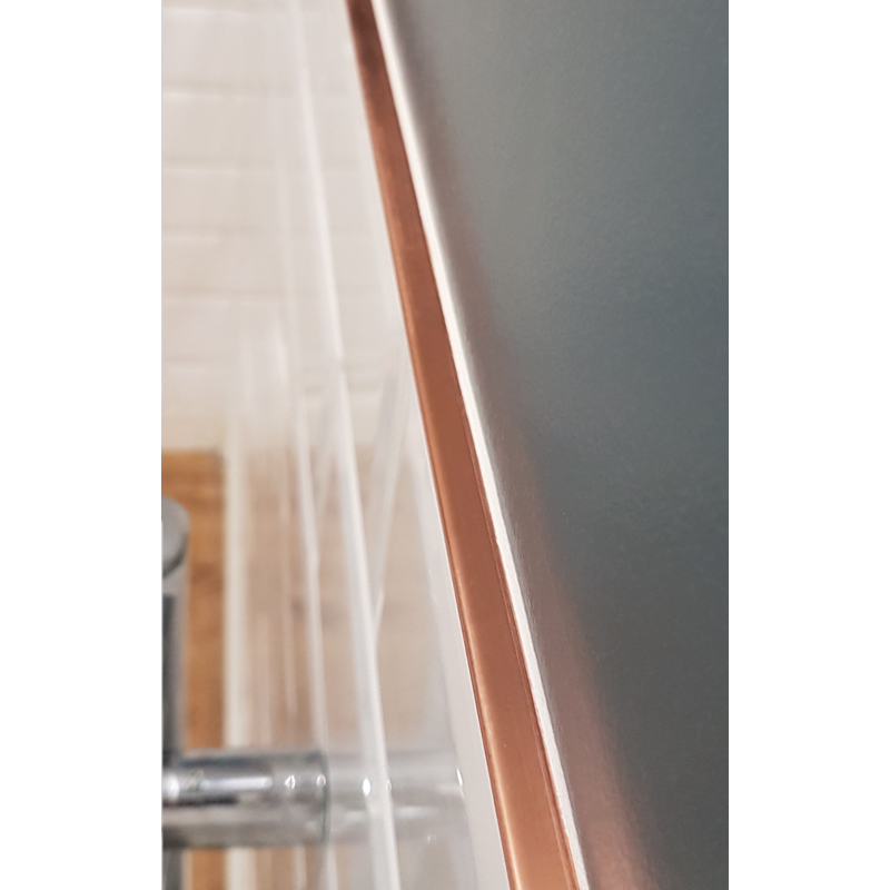Straight Edge BRUSHED Solid Copper Tile Trim 2.5m by PREMTOOL Buy Metal Tile Trim Online